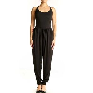 Halara Black Twist Back Jumpsuit Tapered Leg Harem Style Women's M
